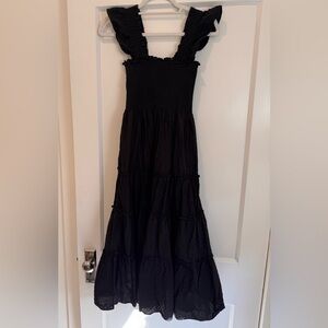 Caara calypso tiered black sleeveless sundress